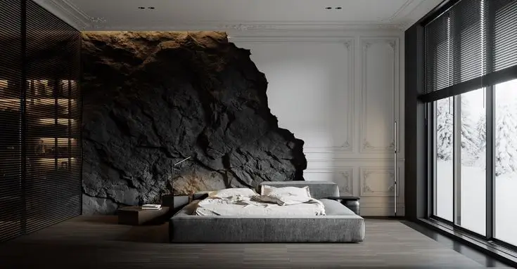 Luxusní imitace kamene stěrka Michaelo Cavalli realizace